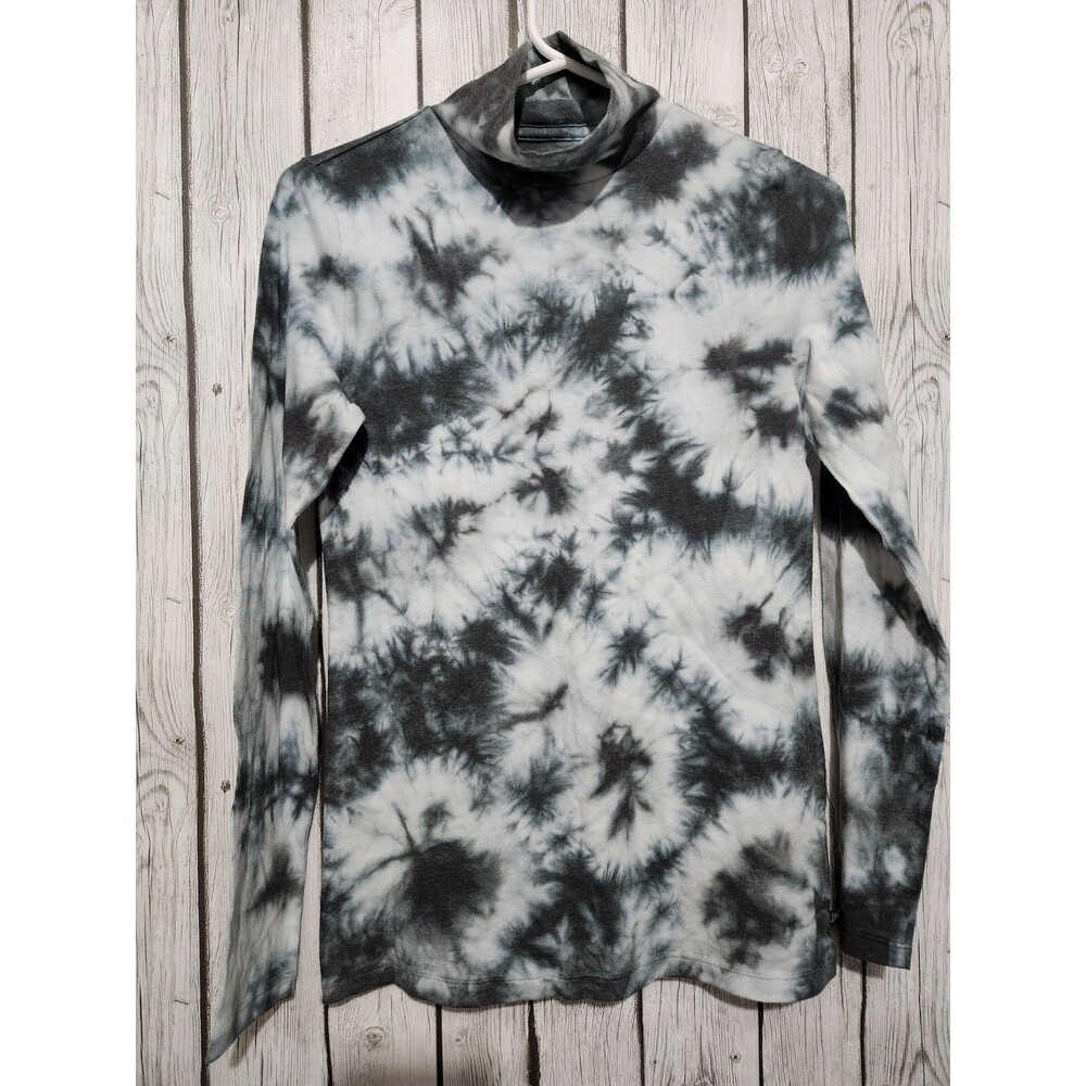 PINK Turtleneck Women’s Small Gray Active Pullover Acid Wash Tie Die Long Sleeve